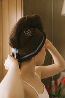 Hair Towel - Chocolate + Periwinkle